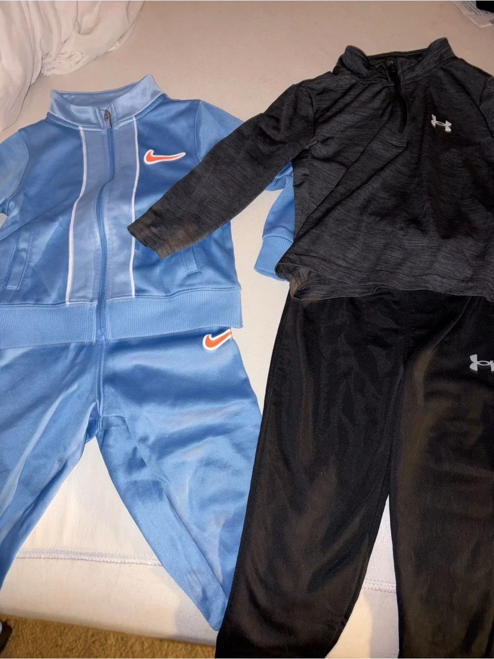 Nike Kids Blue Track Set & Under Armour Black Active Set - Matching Sportswear